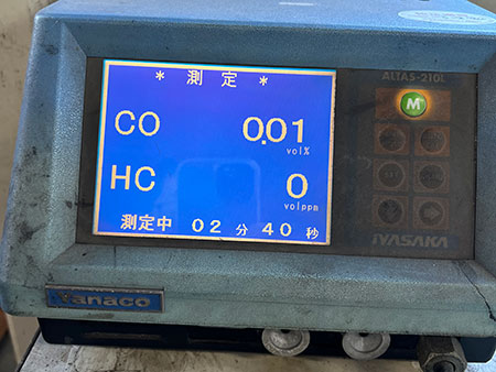 2号車 添加後HC測定 0ppm達成